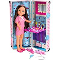 Nancy - Mi maletín de peinados- muñeca con el pelo largo morena- set de peluquería con una plancha de juguete y…
